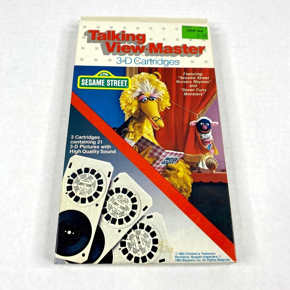 Talking View-Master Stereoviews 3-D Sesame Street Muppets Big Bird Vintage 4429‎